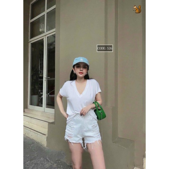 Quần Sọt Jean Rách Lưng Cao Hàng VNXK