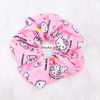 Cột Tóc Scrunchies Kitty Hồng Dễ Thương