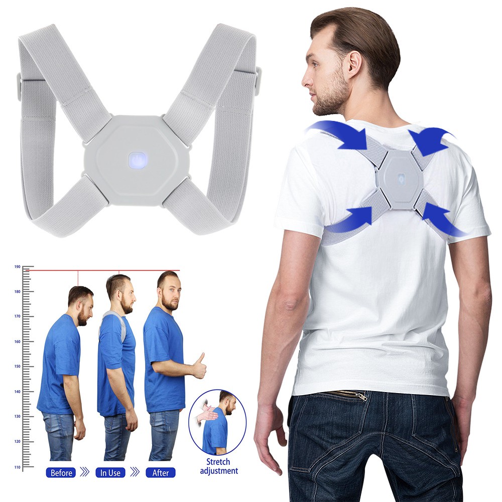 Adjustable Intelligent Posture Support Trainer Smart Posture Corrector Upper Back Brace Clavicle Support for Men and Women doosl