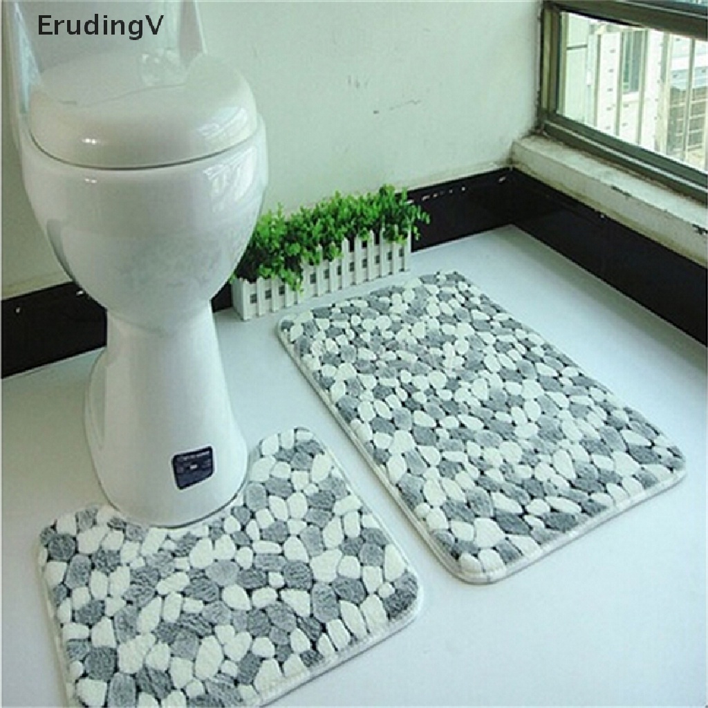 Bộ 2 Thảm Lót Sàn Nhà Vệ Sinh Bằng Cotton Mềm Mại Chống Trượt Giặt Được Tiện Lợi