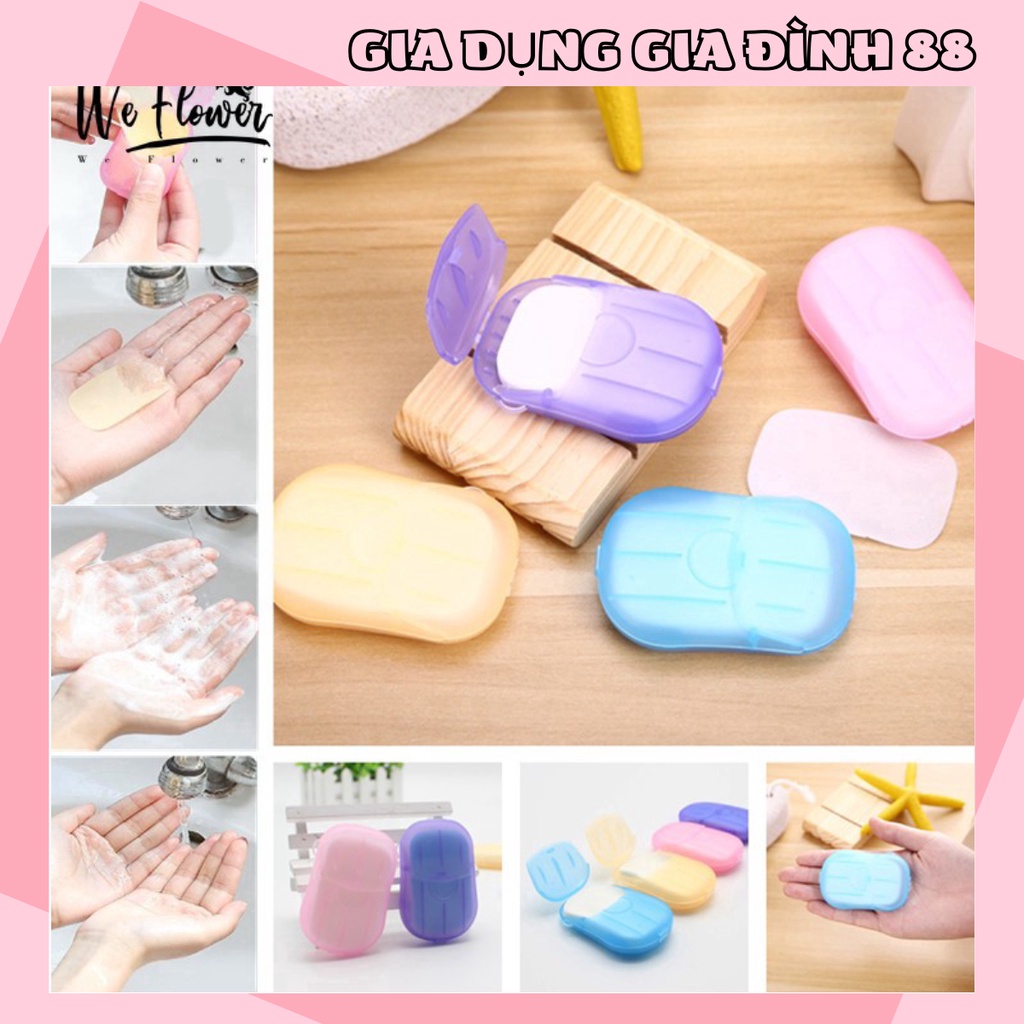 Hộp 20 Miếng Xà Phòng Giấy Mini Dùng Một Lần Tiện Dụng Khi Đi Du Lịch 88261 Shop Gia Dung Gia Dinh 88