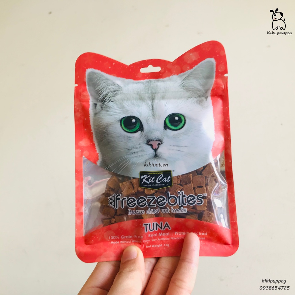 Treat sấy cho mèo, Snack sấy khô cho mèo Kitcat Snack Freeze Bites