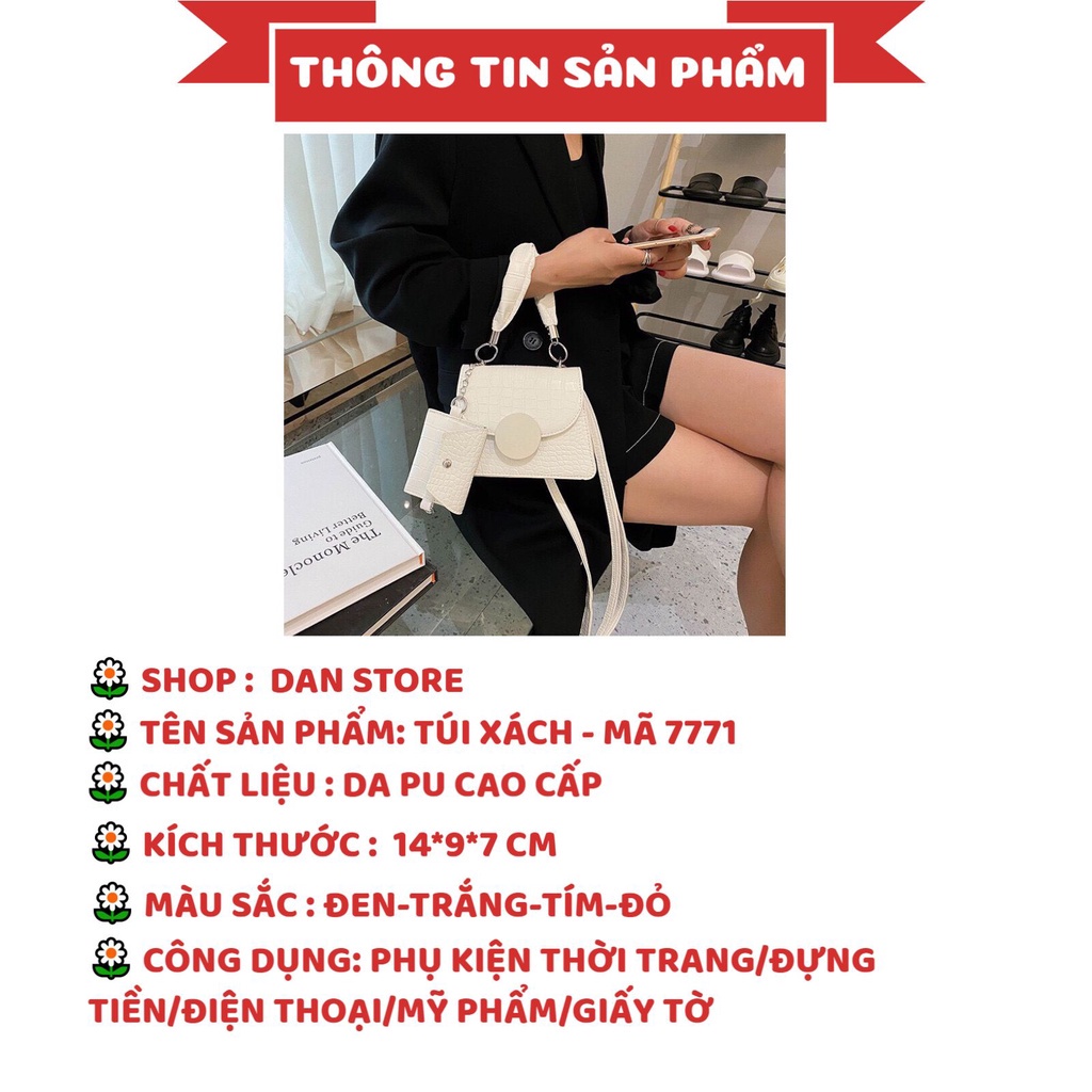 Túi Xách NữTặng Quà Túi Xách da PU cao cấp đeo chéo có vân kèm ví nhỏ xinh MÃ 7771