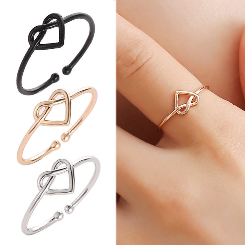 Nhẫn Cưới Thiết Kế Mở Hình Trái Tim Cho Cặp Đôi