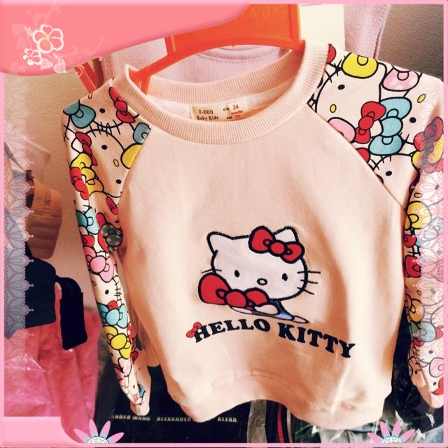 【Hàng sẵn sàng】 Áo nỉ hello kitty cho bé
