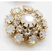 Set 5 nút áo bằng kim loại mạ vàng 100% 22mm đính đá pha lê sang trọng