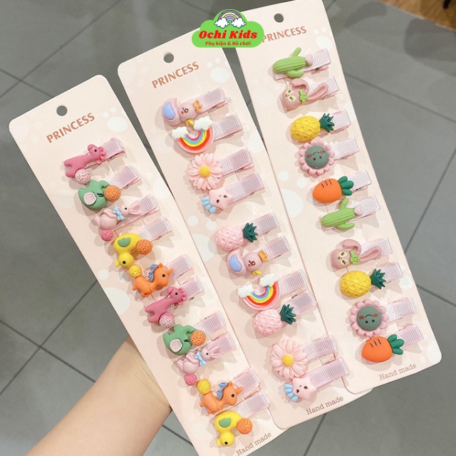 [GIẢM GIÁ SỐC] Set 10 Cặp Tóc Nhiều Hình Xinh Xắn Phong Cách Hàn Quốc, Cặp Tóc Dễ Thương Cho Bé Gái