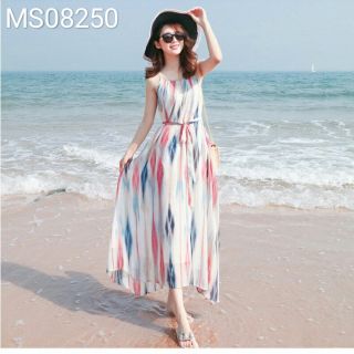 Đầm maxi voan lụa hoạ tiết đi biển cực xinh hàng thiết kế
