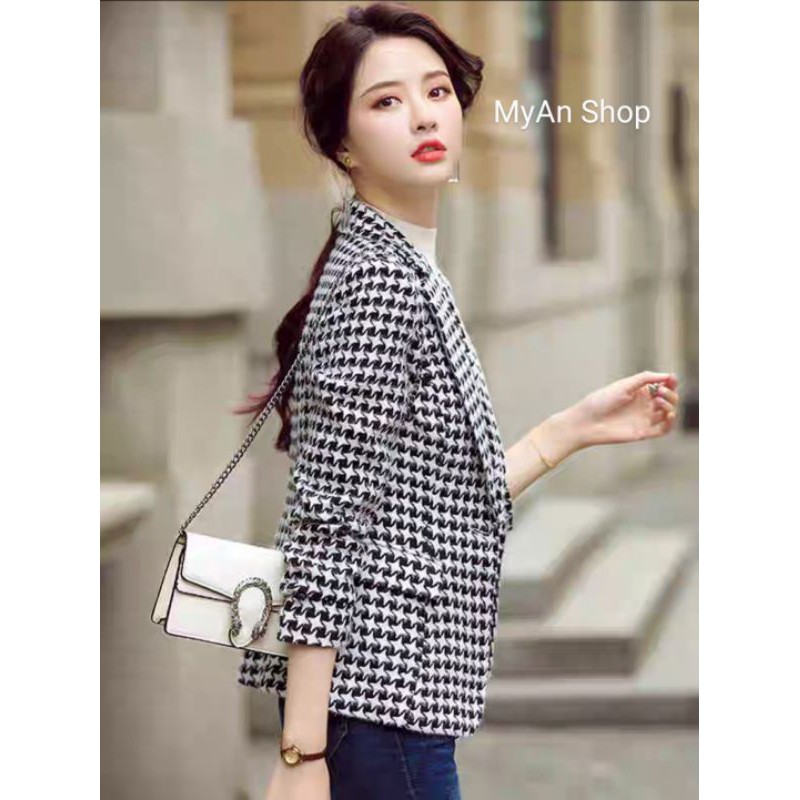 🌈ÁO VEST DẠ HÌNH ÉN ĐEN TRẮNG🎉