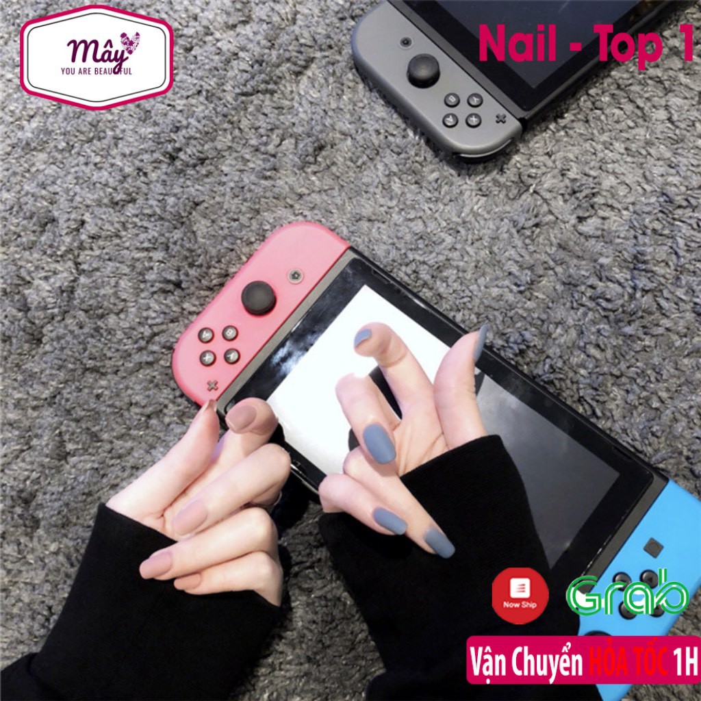 Set 24 móng tay giả nhám lỳ phối màu hàn quốc NailMây V38