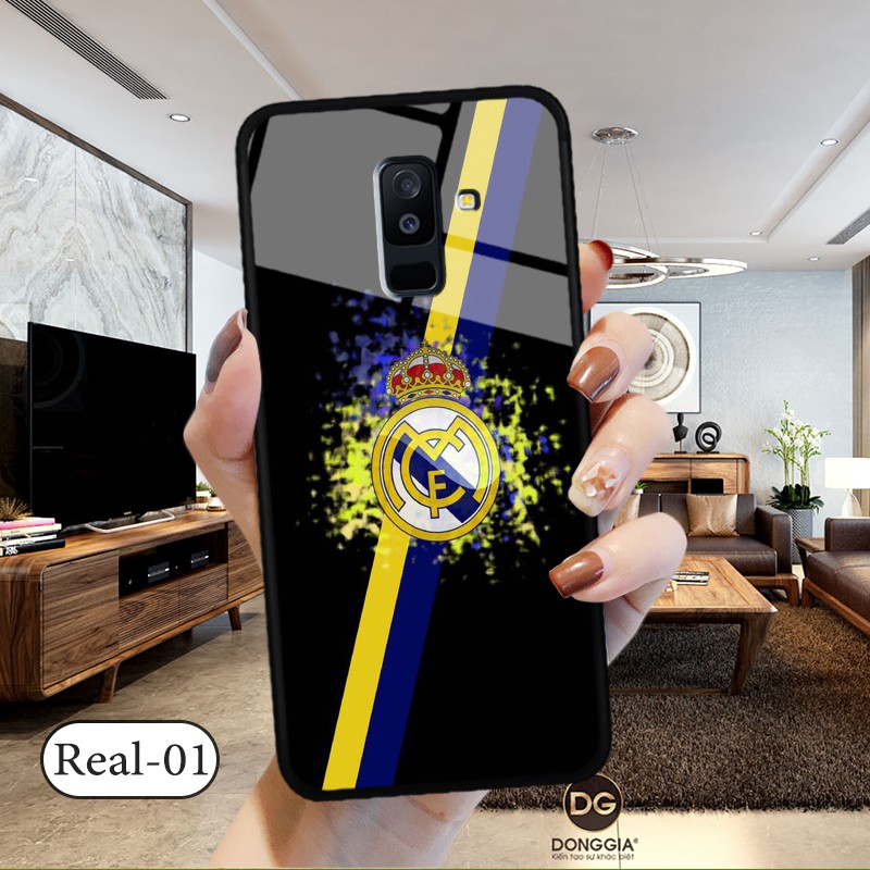 Ốp lưng kính 3D Samsung A6 Plus 2018- hình đội bóng