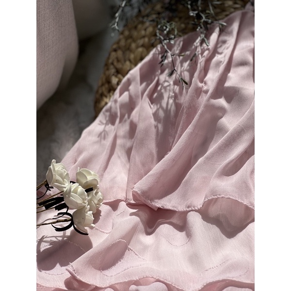 Maxi Đi Biển Dự Tiệc - Váy Maxi Dáng Dài Babydoll Chất Tơ Lụa 2 Dây Đi Biển Đi Chơi Bèo Nhiều Tầng Sang Chảnh Màu Hồng