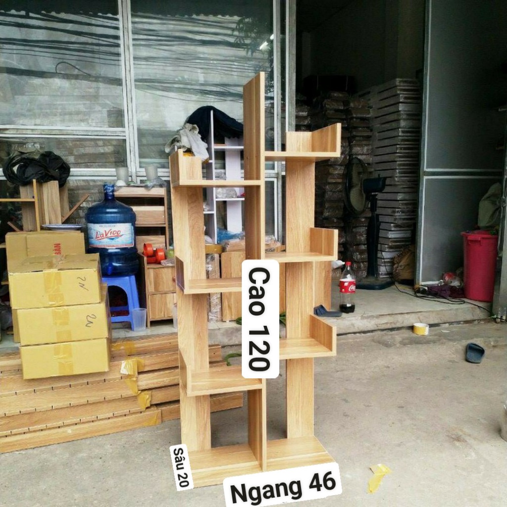 Kệ sách gỗ xương rồng, kệ sách hình cây gỗ MDF cao cấp, chống mối mọt, đựng sách 8 ngăn 50x20x120 TAGO ND25