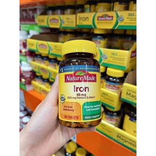 Viên uống bổ máu bổ sung sắt iron Nature Made 65mg
