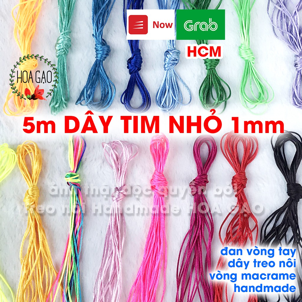 Dây thắt vòng, dây đan vòng handmade 5m HOA GẠO GTN5 loại nhỏ 1mm treo nôi, trang trí nhà cửa bền, chắc, đẹp