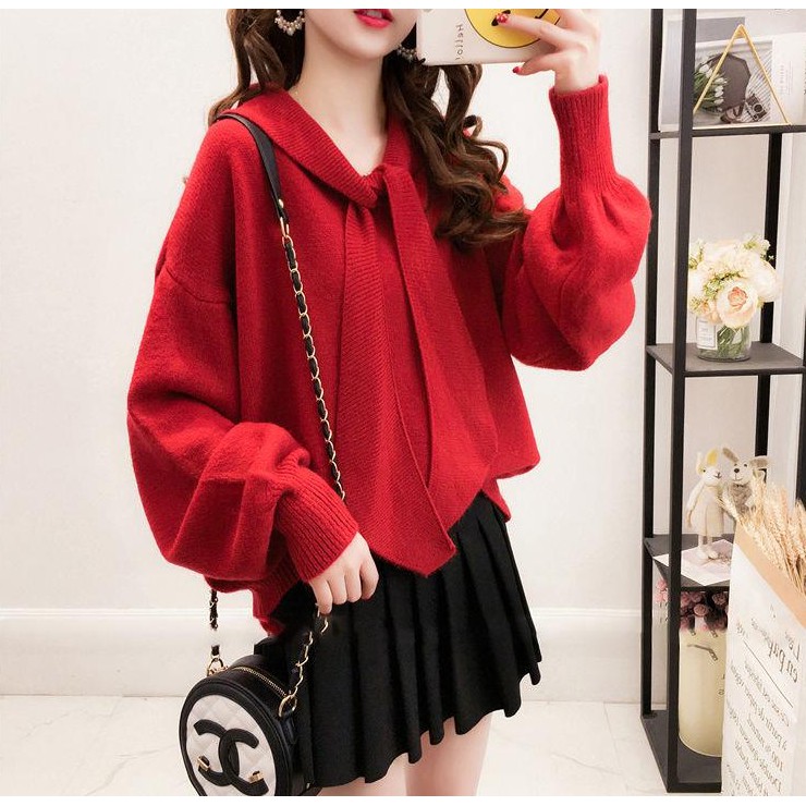 Áo Sweater Dáng Rộng Phối Ren Thời Trang Mùa Thu Hàn Quốc Dành Cho Nữ