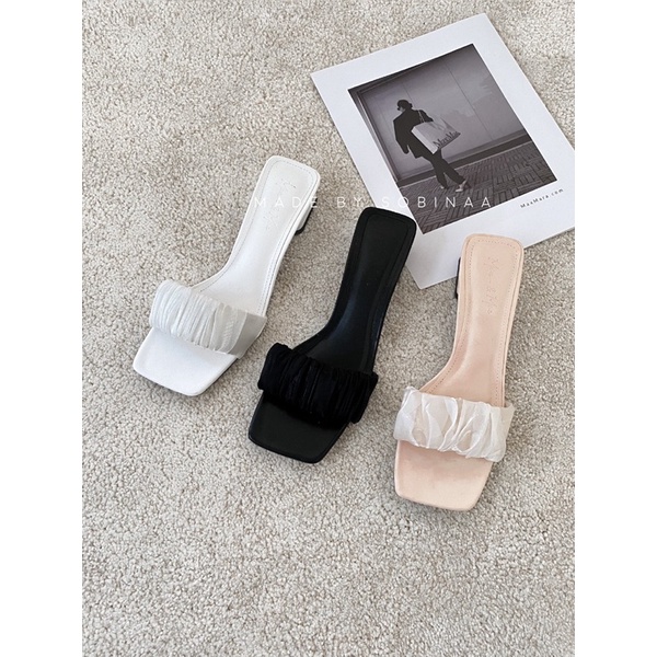 Giày Cao Gót/ Guốc Dép Nữ 3Phân Đế Vuông Siêu Hot Quai Nhún Bèo Hot 2022