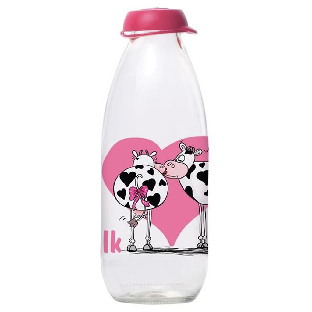 Combo 2 chai đựng sữa thuỷ tinh Herevin Decor 1L/chai (Giao ngẫu nhiên)