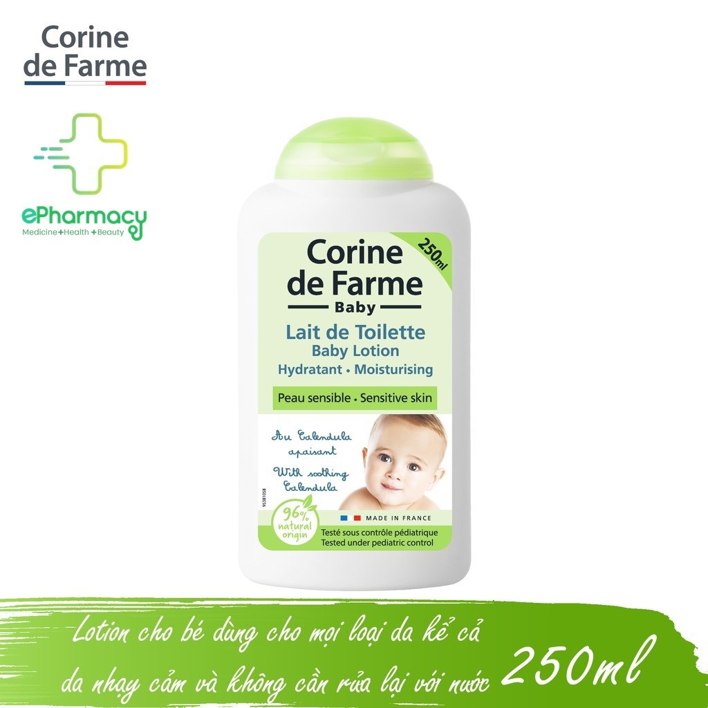Lotion cho bé CORINE DE FARME BABY LOTION làm sạch và dưỡng ẩm an toàn cho bé yêu - 500ml