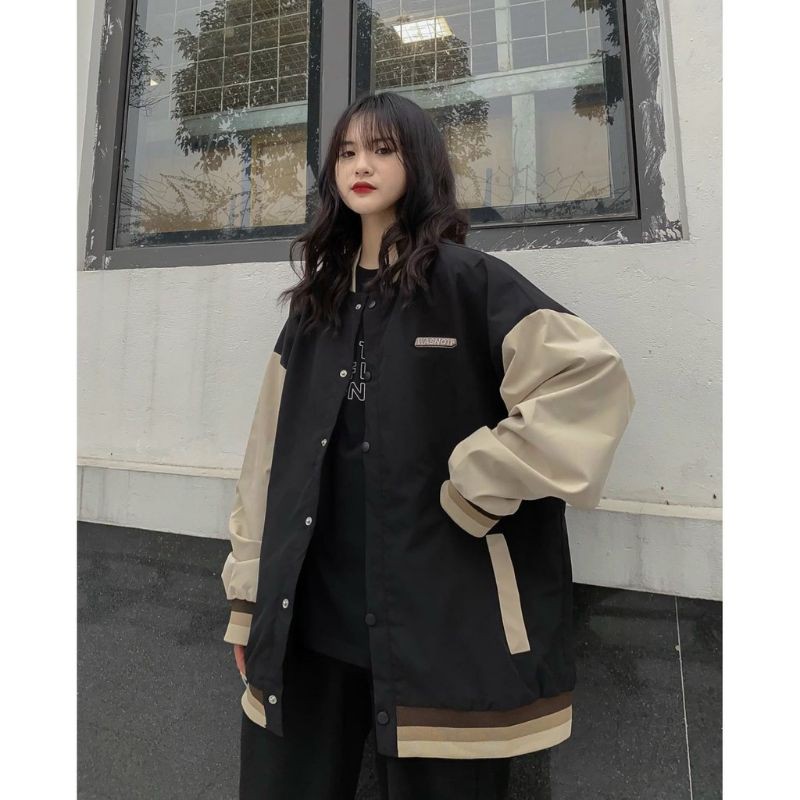 Áo Khoác Dù BOMBER WAS Form Rộng Tay Dài Ulzzang Unisex