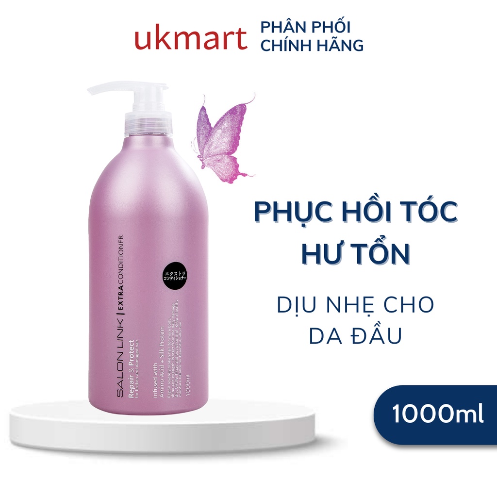 Dầu Xả Kumano Salon Link Extra Conditioner 1000ml Dành Cho Tóc Hư Tổn, Amino Phục Hồi Dành Cho Tóc Khô