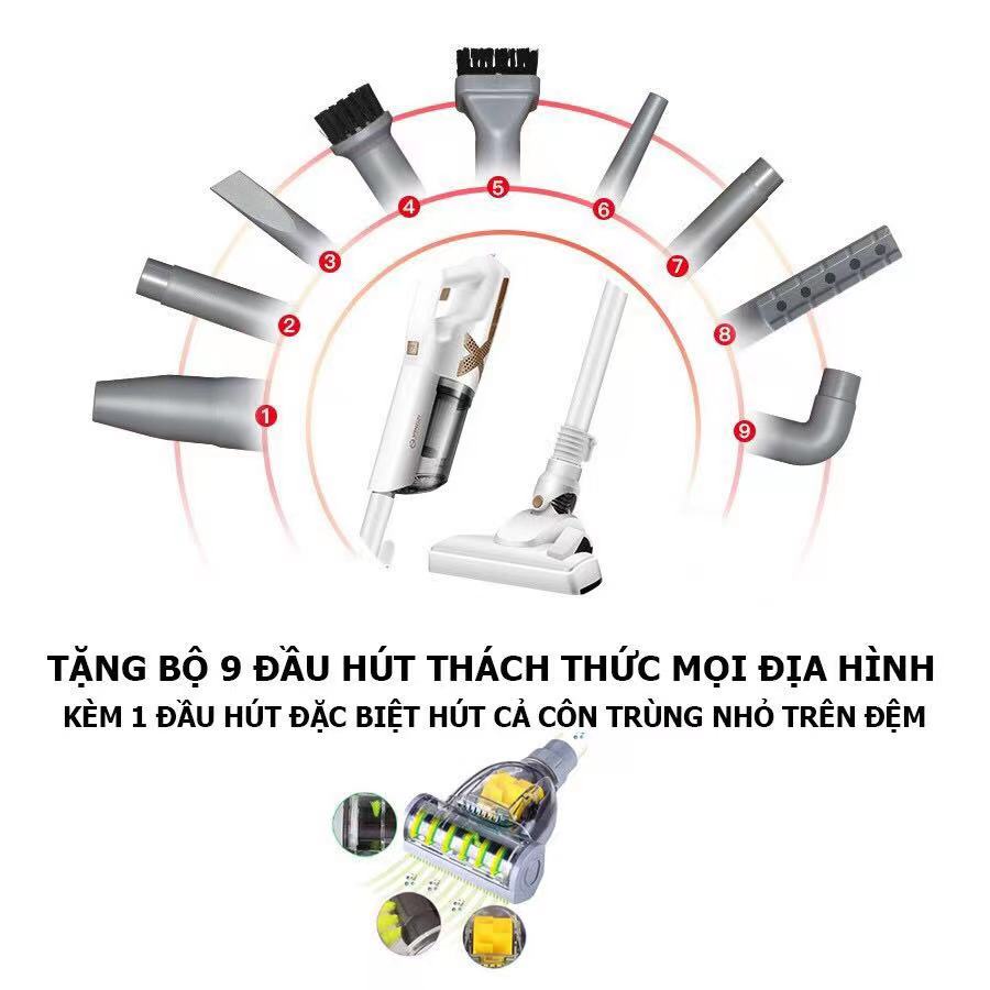 Máy hút bụi cầm tay mini YANGZI công suất 700w lực hút siêu mạnh hút sạch bụi mịn,lông chó mèo