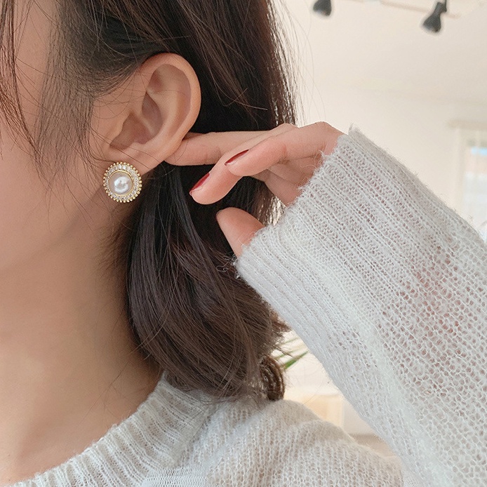 Bông tai ngọc trai nhân tạo đính đá cao cấp sang trọng dành cho nữ - Mely HA15