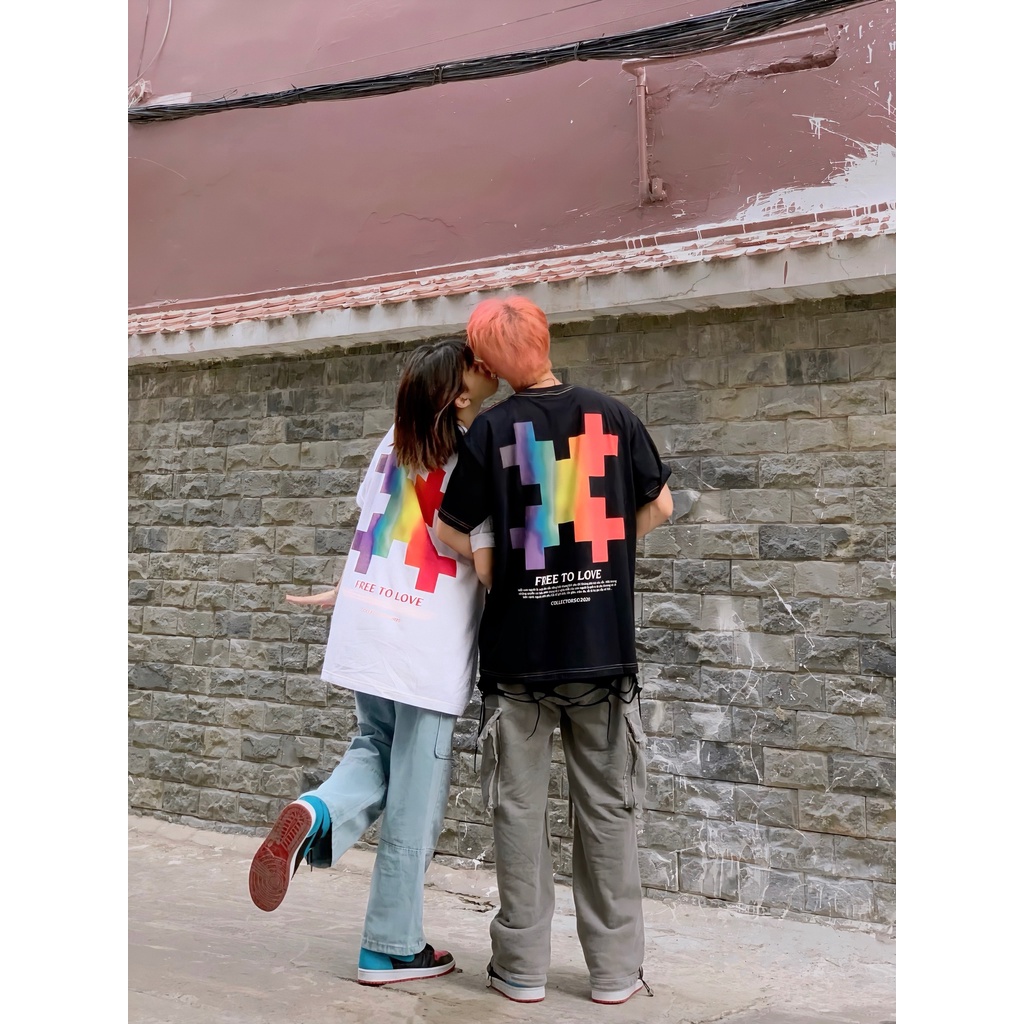 Áo thun Đen Collectors Palette Logo "Free To Love"