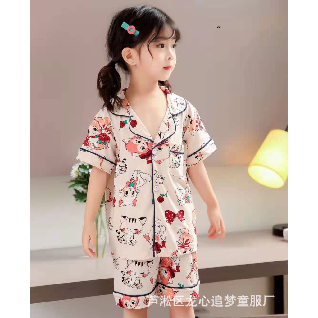Đồ bộ quảng châu Kaikai xuất hàn Bộ cotton xuất hàn Pijama cộc tay KAIKAI cho bé   1-10 tuổi