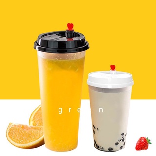 Set 5 Bộ Ly nhựa dày cứng nắp nút tim