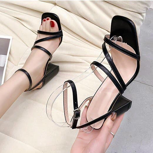 sandal gót vuông 9p nữ tính ( hàng có sẵn )