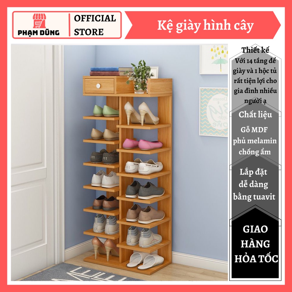 Kệ giày hình cây , kệ giày 14 tầng