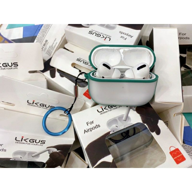 Bao Case cho tai nghe Airpods 3 - Airpod 1 - 2- Airpods Pro Hiệu LikGus nhám viền màu siêu đẹp, chống bám vân tay