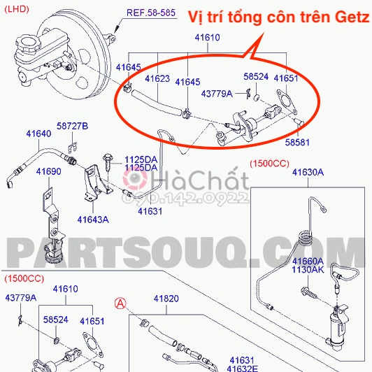 Tổng côn trên Hyundai Getz 🚘 nhập khẩu Hàn Quốc từ HYUNDAI MOBIS 🎯 416101C010