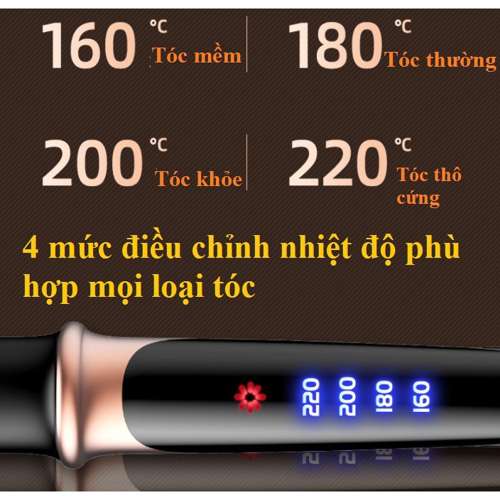 Máy duỗi tóc điều chỉnh 4 mức nhiệt độ Kailexin phù hợp với mọi loại tóc dùng để ép thẳng, uốn cụp, uốn xoăn gợn sóng