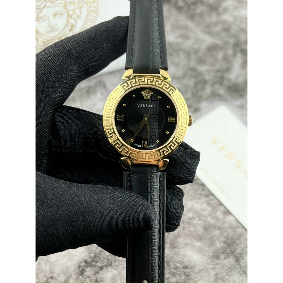 [Full Box] Đồng hồ Versace Daphnis Black nữ cao cấp -Máy quazt-  36mm- Bảo hành 24 tháng