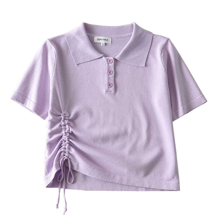 ❤️❤️Áo thun Polo tay ngắn lưng cao thiết kế dây rút thời trang mùa hè cho nữ | BigBuy360 - bigbuy360.vn