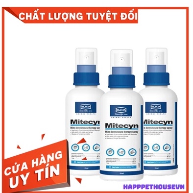 Chai xịt Mitecyn 50ml chuyên ve ghẻ demodex cho thú cưng chó mèo