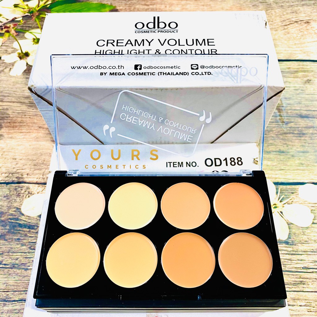 [Auth Thái] Phấn Tạo Khối Dạng Kem Tông Nâu Đen Odbo Creamy Volume Highlight và Contour Pro Palette OD188 No.02 | BigBuy360 - bigbuy360.vn