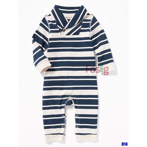 [5-14kg] Romper Cho Bé Trai Old - Sọc Navy