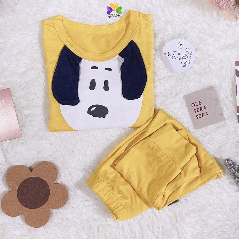 bộ dài tay cho bé gái bé trai chất thun lạnh co dãn họa tiết đáng yêu cho bé từ 8-18kg LYBABY BDT05