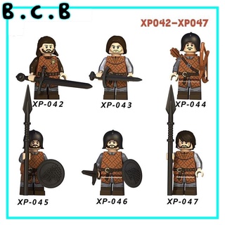 LEGO Lính Trung Cổ Nhà Stark Game of Thrones Mô Hình Đồ Chơi Lắp Ráp Trò Chơi Vương Quyền Stark Banner XP042-XP047