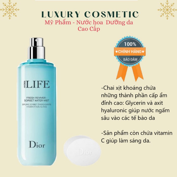 Xịt Khoáng D.I.O.R Hydra Life Water Mist 100Ml