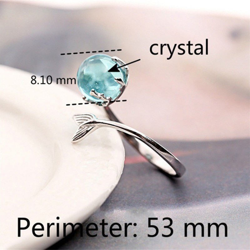 Aifei Jewellery Women Ring Mermaid Mosaic Diamond 925 Sterling Silver R908