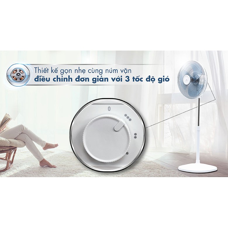 Quạt đứng Asia D16027- TV0 Trắng