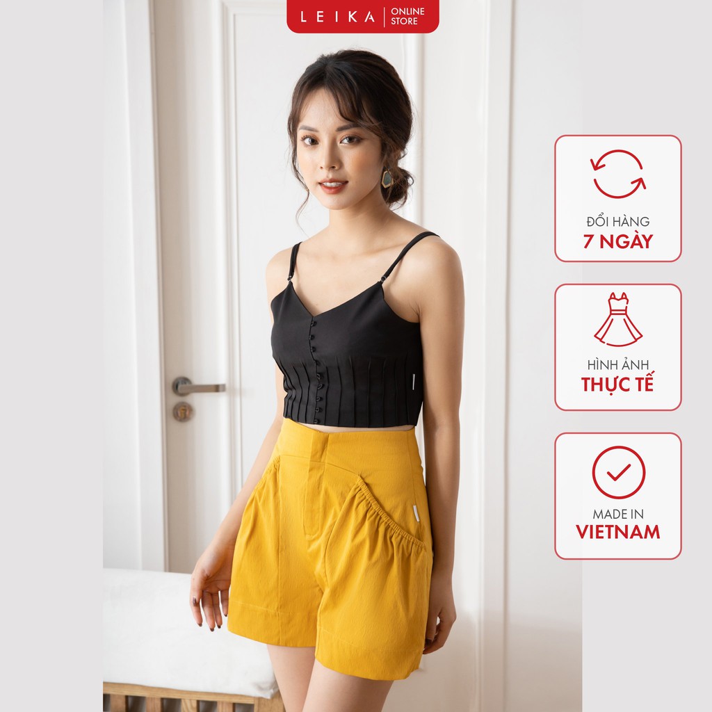 Quần sooc vải trơn túi bom LEIKA chất vải tafta xước mềm, mịn