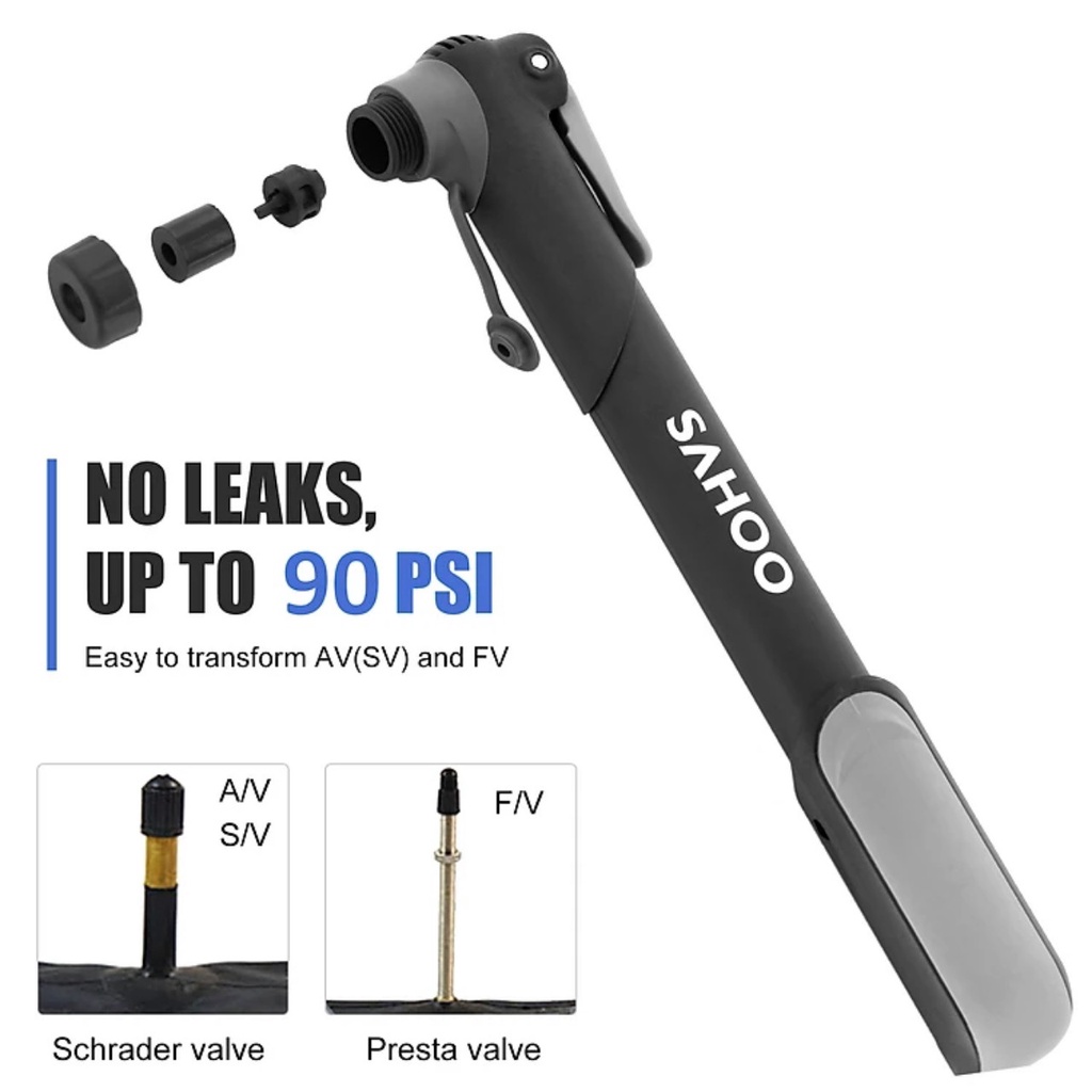 Bơm xe đạp cầm tay mini SAHOO, Bơm Xe Đạp Mini Treo Sườn Xe Đạp Nhỏ Gọn Tiện Dụng