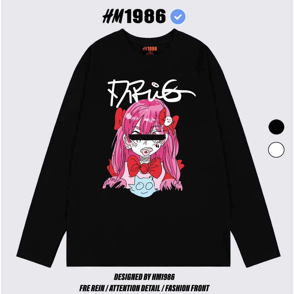 Áo thun tay dài Wind phông nam nữ form rộng unisex oversize ulzzang Áo thun dài tay 3041