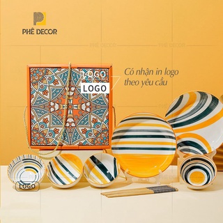 Bộ bát đĩa hoa văn cao cấp BD36 Phê Decor