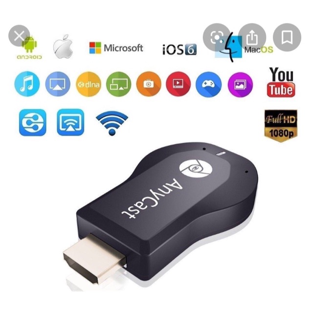 HDMI không dây Anycast M2 Plus kết nối đa phương tiện với Tivi. Ram 256MB. New 2019